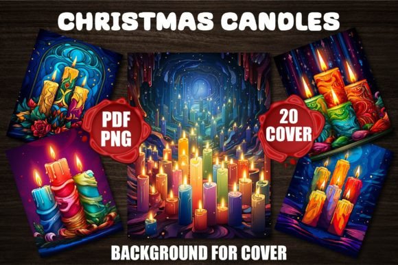 Christmas Candles Backgrounds for Covers: Warm Holiday Design