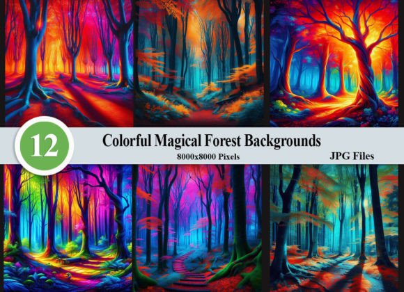 Colorful Magical Forest Backgrounds Tree: Enchant Your Projects