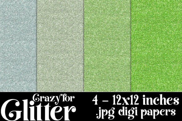 Crazy for Glitter Backgrounds, Green: A Sparkling Design Asset