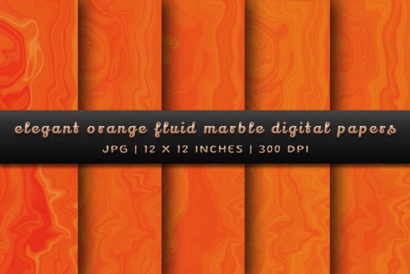 Elegant Orange Fluid Marble Backgrounds