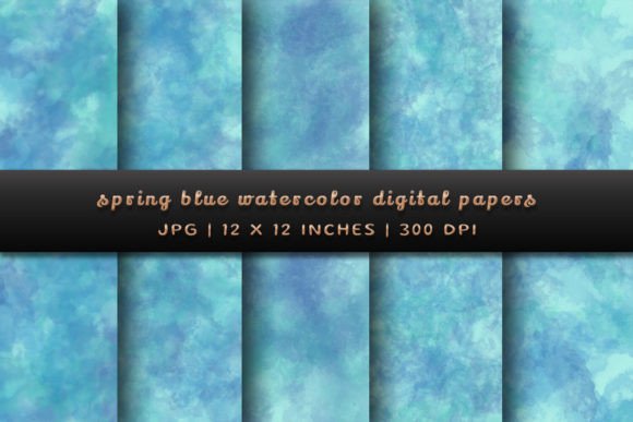 Elevate Your Designs with Spring Blue Watercolor Backgrounds
