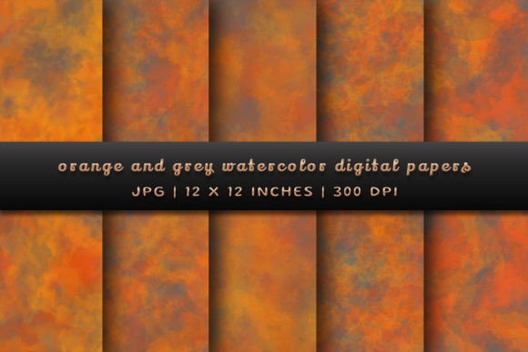 Elevate Your Projects with Orange and Grey Watercolor Backgrounds