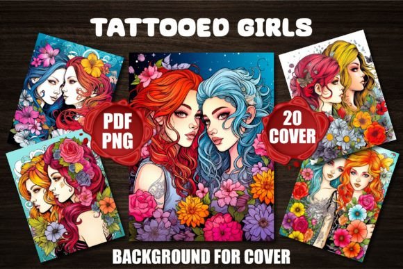 Empowered Artistry: Tattooed Girls Backgrounds for Book Covers