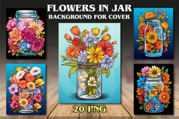 Flowers in Jar Backgrounds: Elevate Your Coloring Book Covers