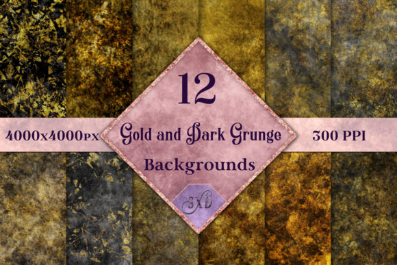 Gold and Dark Grunge Backgrounds: Moody Luxury for Modern Design