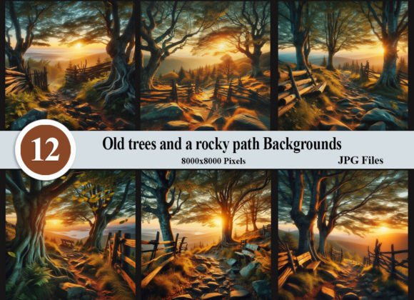 Old Trees and a Rocky Path: A Versatile Backdrop for Digital Art