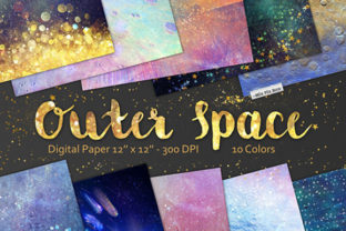 Outer Space Backgrounds: Surreal Cosmic Digital Papers