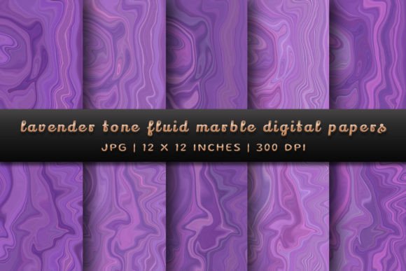 Serene Lavender Fluid Marble Digital Papers for Design