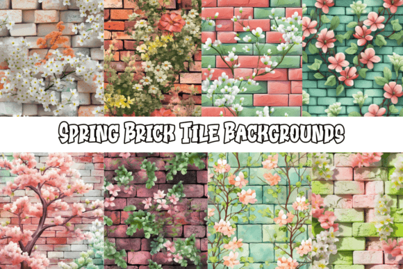 Spring Brick Tile Backgrounds: Fresh Seasonal Textures