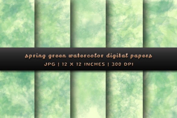 Spring Green Watercolor Backgrounds: Fresh Design Assets