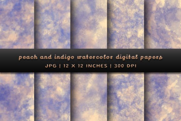 The Sophisticated Blend of Peach and Indigo Watercolor Backgrounds
