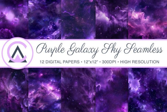 Unleash Creativity with Purple Galaxy Sky Seamless Backgrounds
