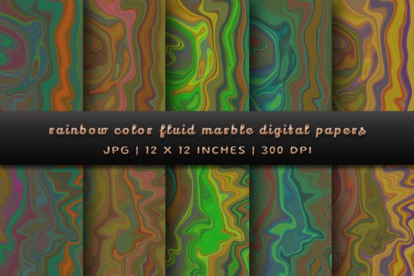 Unleash Vibrant Creativity with Rainbow Color Fluid Marble Backgrounds