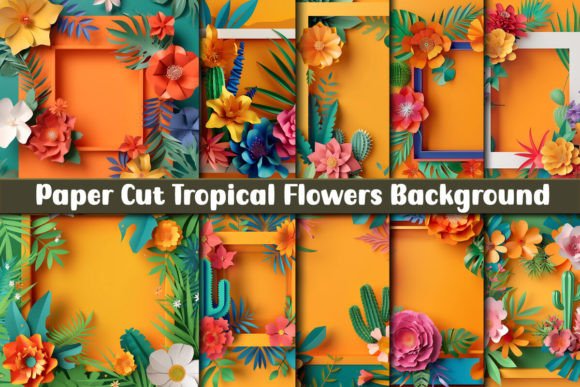 Unlock Vibrant Creativity with Paper Cut Tropical Flowers Backgrounds