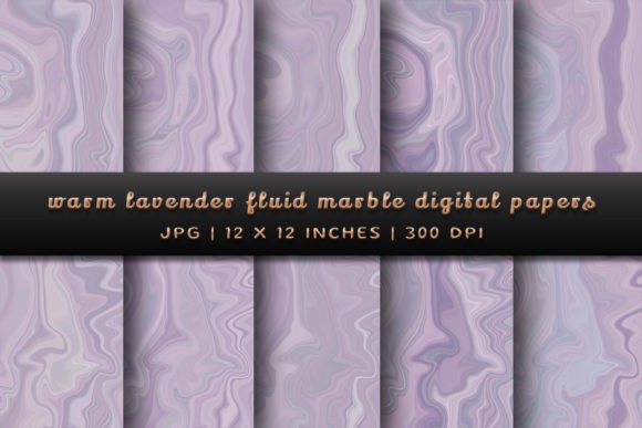Warm Lavender Fluid Marble Backgrounds for Designers