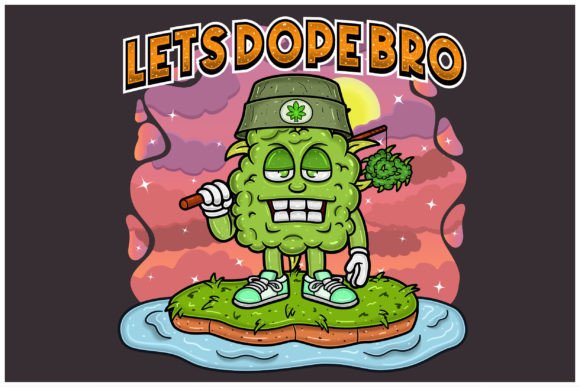 Weed Bud with Fishing Backgrounds: A Creative Brand Asset